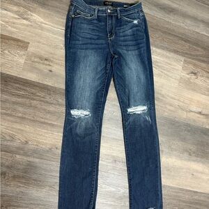 Judy Blue Dark Wash Distressed Skinny Jeans